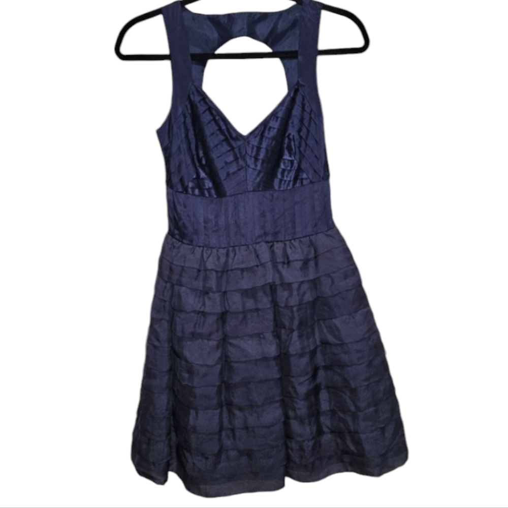 NWT ASOS LUXE Silk Dress Navy Blue Purple Women's Size 6 / UK 8 Quiet Luxury NEW